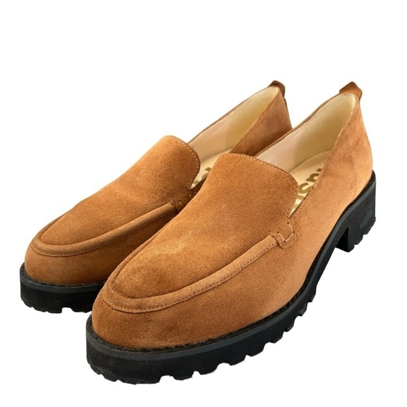 Hush Puppies Womens Lug Sole Loafers Carmel Water Resistant Suede Chunky Size 11 - Picture 8 of 12
